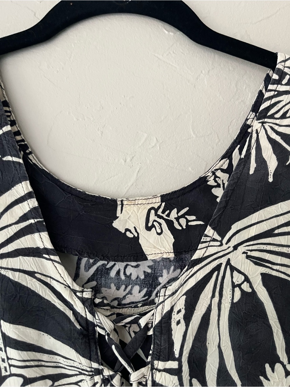 VINTAGE JAMS WORLD SHIFT DRESS IN TROPICAL PRINT BLACK IVORY S - Picture 5 of 5